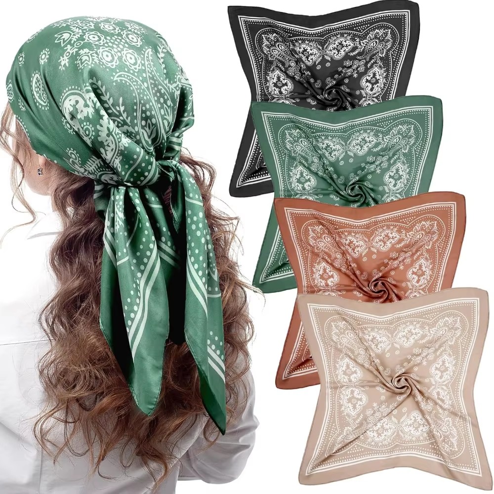 Hair Care Brand - Sciarpa Paisley quadrata in seta di