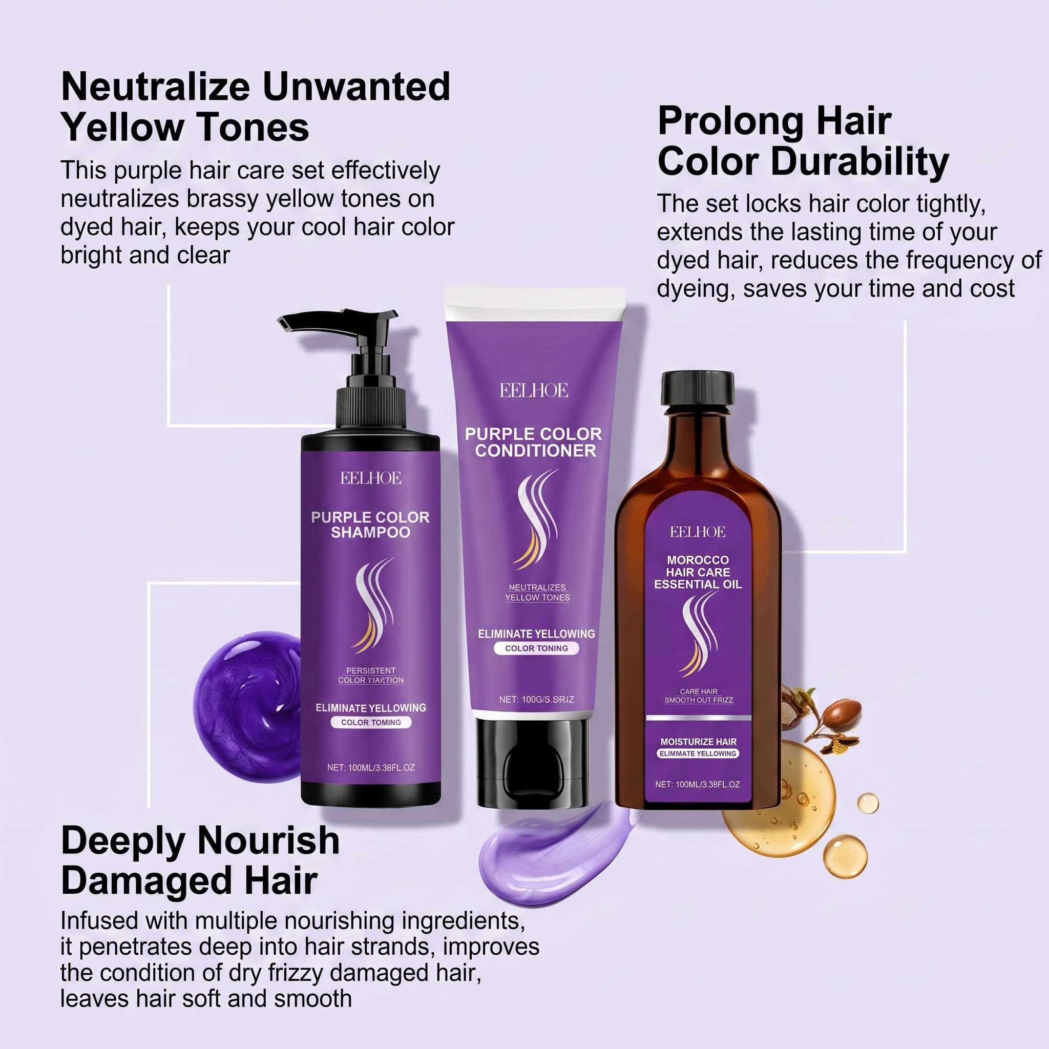 Set Shampoo Viola con Balsamo, - Hair Care Serum recensione e prezzo